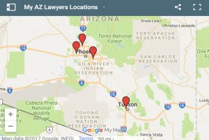 my az personal injury lawyers map locations